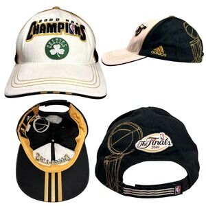 Boston Celtics 2008 NBA Champions Hat Adidas Adjustable StrapCap Shamrock Trophy